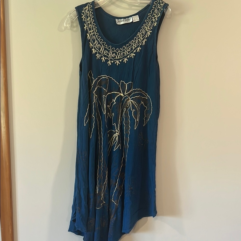 Jessica Taylor - vintage, OS,‎ palm and starfish cover up dress
